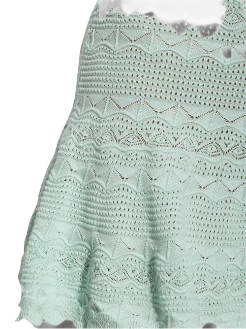 Minigonna a maglia pointelle SELF PORTRAIT | PF26072SKGGREEN
